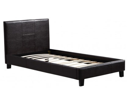 SINGLE  MARSHELLOW  LEATHERETTE BED FRAME  - BROWN
