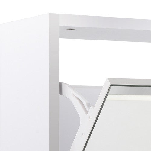 LENNY MIRRORED SHOE CABINET WITH WITH 5 DRAWER STORAGE 1700(H) x 630(W) - WHITE