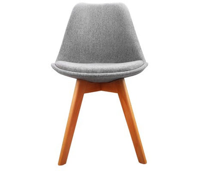 DASH SET OF 2 DINING PADDED CHAIR - FABRIC GREY / BEECH