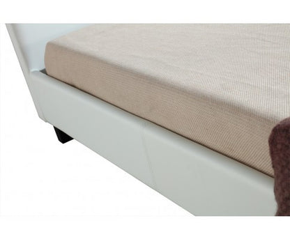 BELLA   KING SINGLE LEATHERETTE BED FRAME  -  WHITE