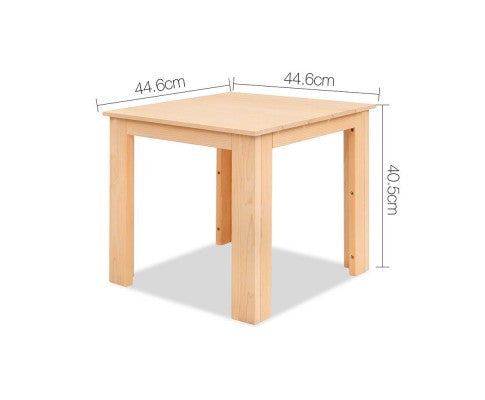 ORBITS 3 PIECE OUTDOOR WOODEN BEACH TABLE AND CHAIR SET - NATURAL