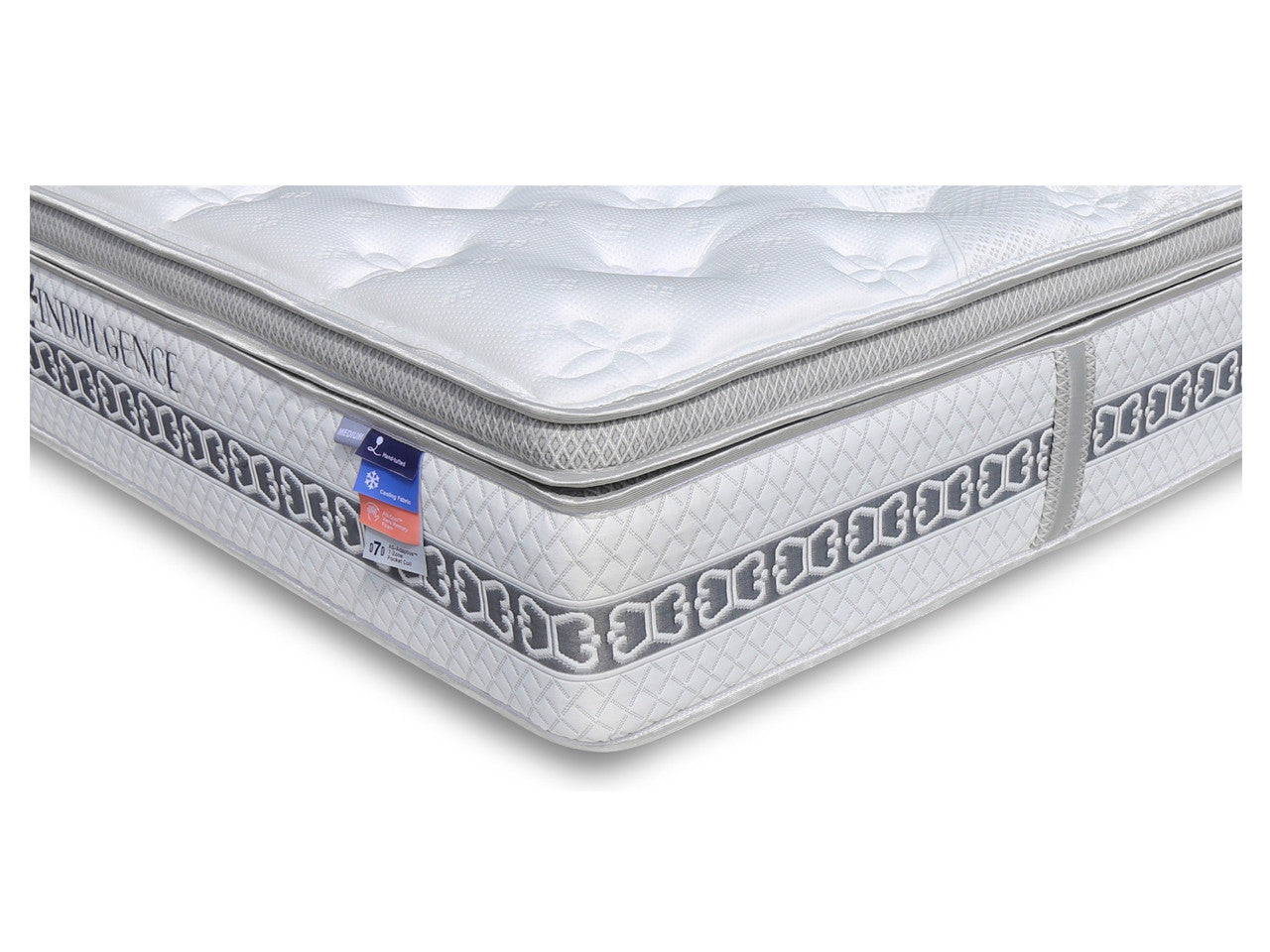 QUEEN POSTURE INDULGENCE EURO TOP MATTRESS WITH AERO GEL MEMOMRY FOAM - MEDIUM