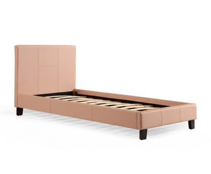 SINGLE FELICETTE LEATHERETTE BED FRAME  - PINK