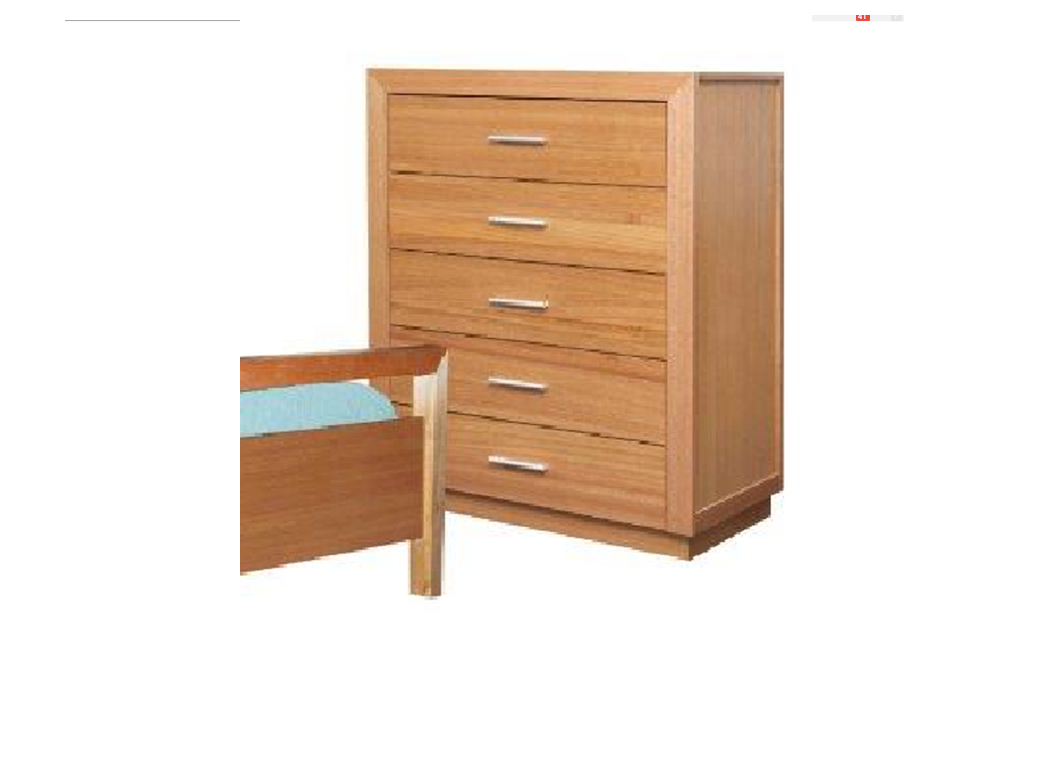 Suburban 5 Drawer Tallboy Chest -1000(H) X 1000(W)- Clear Lacquered