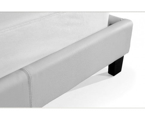 LEXUS  KING LEATHERETTE BED FRAME  -WHITE