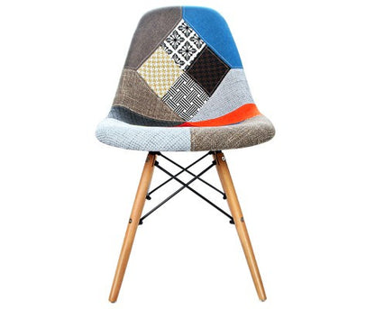 WENDIX SET OF 4 DINING CHAIR - MULTICOLOR FABRIC / BEECH