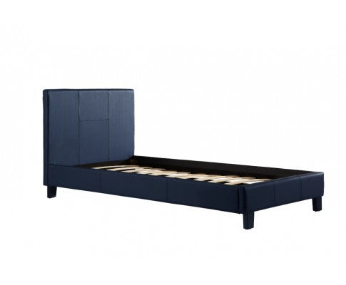 SINGLE MICHIGAN LEATHERETTE BED FRAME  - BLUE