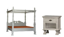 JEPARA   KING 4 POSTER 3 PIECE BEDSIDE BEDROOM SUITE  - WHITE (MADE TO ORDER )