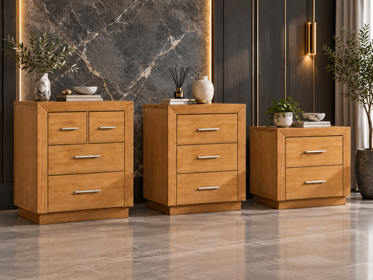 Alameda (AUSSIE MADE) Bedside Table With Floating Base Collection - Assorted Stained Colours