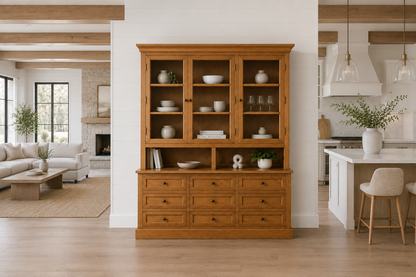 Napoleon (AUSSIE MADE) Buffet & Hutch (DRESSER) Collection - Tassie Oak Combination - Assorted Stained Colours