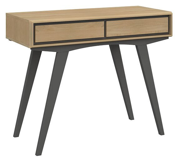 EXCLUSIVE COLLECTION: DOUBLE OR QUEEN BRUNEL SCANDI 6 PIECE (THE LOT) BEDROOM SUITE + STOOL - OAK & DARK GREY - FREE SHIPPING
