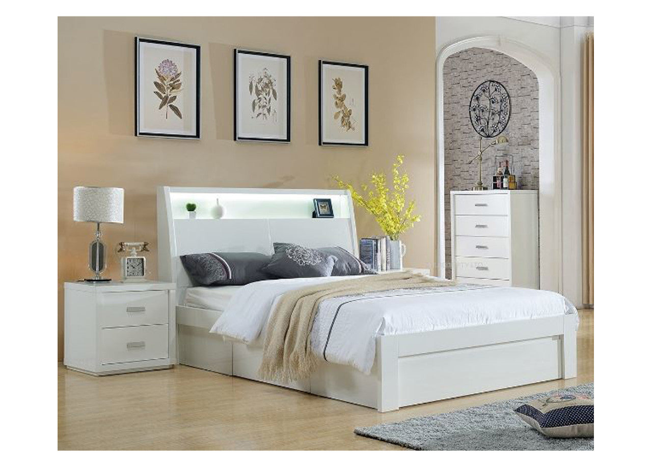 KING CHICAGO HEADBOARD ONLY - (LS-120 K) - HIGH GLOSS WHITE