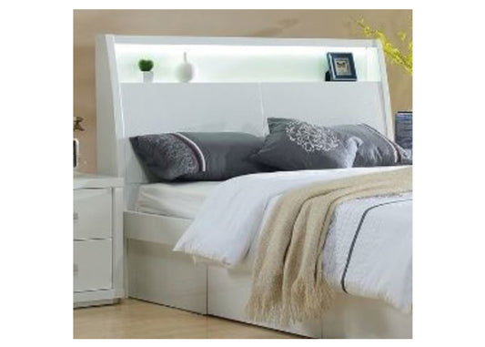 Queen Chicago Headboard Only - (LS-120Q) - High Gloss White