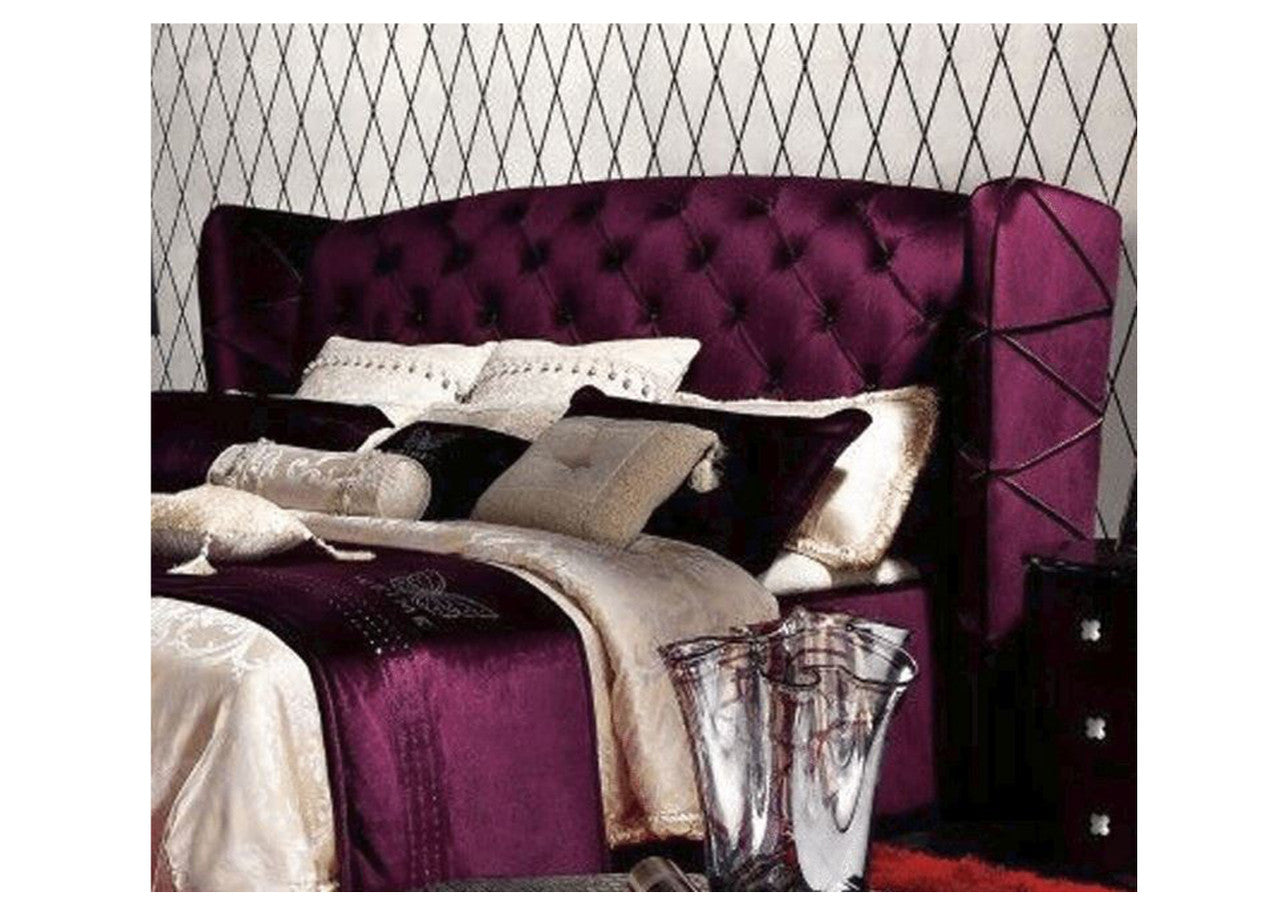 KING  CLEMENTI  FABRIC OR LEATHERETTE UPHOLSTERED  BUTTONED BEDHEAD ONLY  (MODEL: B016)  - ASSORTED COLOURS