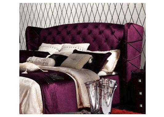 KING  CLEMENTI  FABRIC OR LEATHERETTE UPHOLSTERED  BUTTONED BEDHEAD ONLY  (MODEL: B016)  - ASSORTED COLOURS