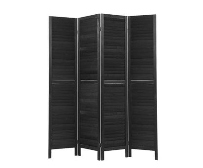 ROLLY  ROOM DIVIDER PRIVACY SCREEN  FOLDABLE 4  PARTITION STAND -  BLACK