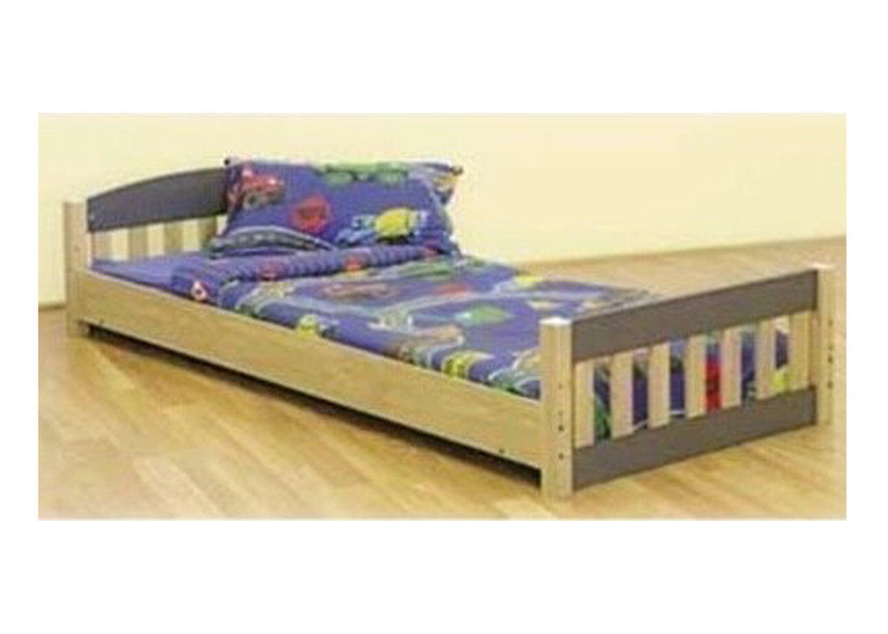 Single Toby Low (UNDERBUNK) Bed Only - Oak / Charcoal