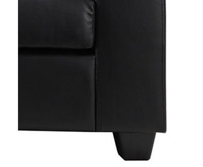 NIKKI 2 SEATER LEATHERETTE  SOFA - BLACK