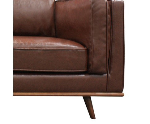 YORK  SINGLE   SEATER LEATHERETTE CHAIR - BROWN