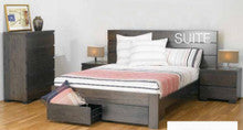 BENSON KING 4 PIECE (TALLBOY)  BEDROOM SUITE WITH 2 FOOTEND DRAWERS - SMOKE