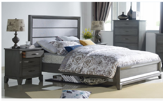 MIDASCO   KING 4 PIECE  TALLBOY BEDROOM SUIT  (612)    (MODEL - 10-13-19-12-25-14) - GREY