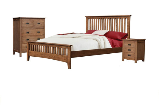 DANIEL (3727) KING 4 PIECE  (TALLBOY) BEDROOM SUITE WITH SERRA CASEGOODS   -CHESTNUT