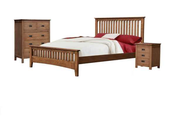 DANIEL (3727) KING 4 PIECE  (TALLBOY) BEDROOM SUITE WITH SERRA CASEGOODS   -CHESTNUT