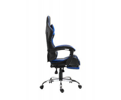 EUGENE RECLINING OFFICE COMPUTER GAMING CHAIR  WITH FOOTREST -  BLUE