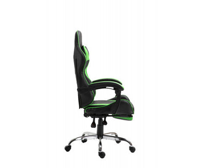 EUGENE RECLINING OFFICE COMPUTER  GAMING CHAIR  WITH FOOTREST -  GREEN