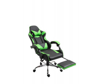 EUGENE RECLINING OFFICE COMPUTER  GAMING CHAIR  WITH FOOTREST -  GREEN
