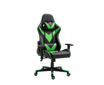 AGNELLE RECLINING OFFICE COMPUTER GAMING CHAIR - BLACK & GREEN
