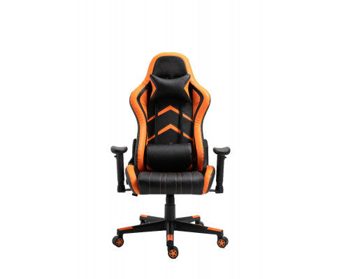 JEMAINE PU LEATHER OFFICE COMPUTER GAMING CHAIR - BLACK & ORANGE