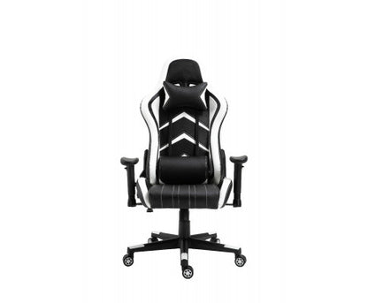 JEMAINE PU LEATHER OFFICE COMPUTER GAMING CHAIR - BLACK & WHITE