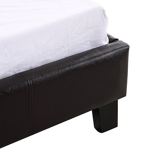 SINGLE ALKURHAH LEATHERETTE BED FRAME - BROWN