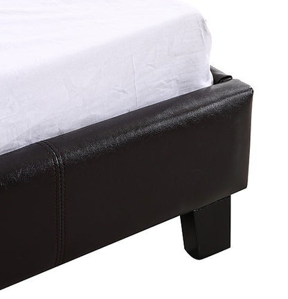 SINGLE ALKURHAH LEATHERETTE BED FRAME - BROWN