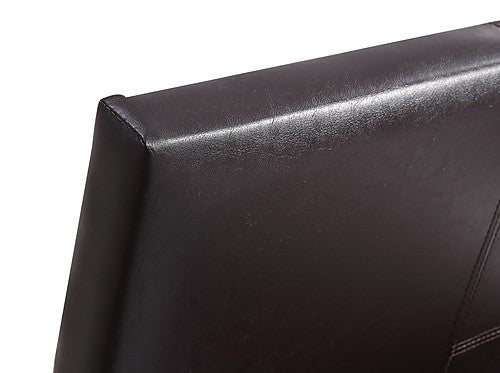 SINGLE ALKURHAH LEATHERETTE BED FRAME - BROWN