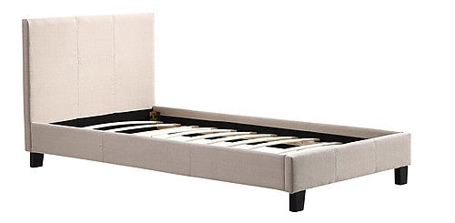 SINGLE ODELIA LINEN FABRIC BED FRAME  - BEIGE
