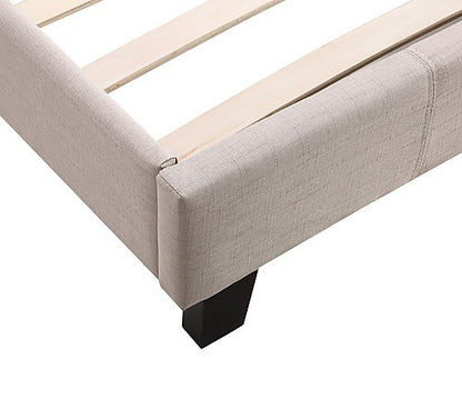 SINGLE ODELIA LINEN FABRIC BED FRAME  - BEIGE