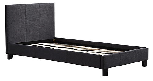 SINGLE CLEESE LINEN FABRIC BED FRAME - GREY
