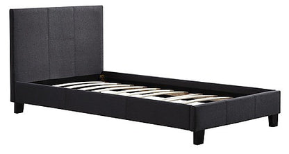 SINGLE CLEESE LINEN FABRIC BED FRAME - GREY