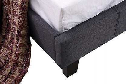 SINGLE CLEESE LINEN FABRIC BED FRAME - GREY