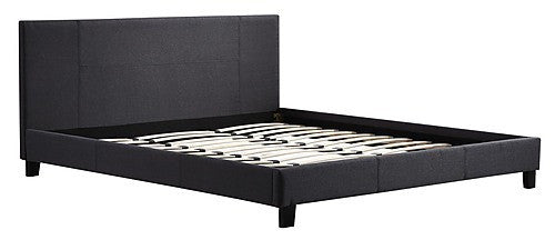 KING CLEESE LINEN FABRIC BED FRAME - GREY