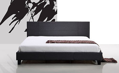 KING CLEESE LINEN FABRIC BED FRAME - GREY