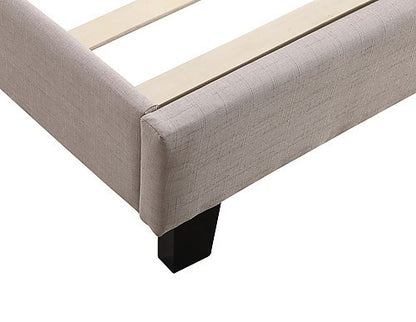 KING HUGUES FABRIC BED FRAME - BEIGE