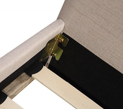 KING HUGUES FABRIC BED FRAME - BEIGE
