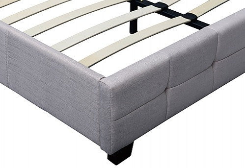 QUEEN ALFRIK LINEN FABRIC DELUXE BEDFRAME - BEIGE