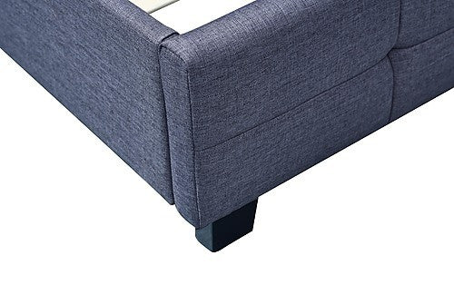 KING ALDEBARAN DELUXE FABRIC BED FRAME WITH TUFTED HEADBOARD - GREY
