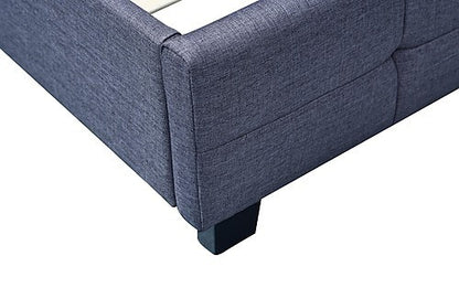 KING ALDEBARAN DELUXE FABRIC BED FRAME WITH TUFTED HEADBOARD - GREY