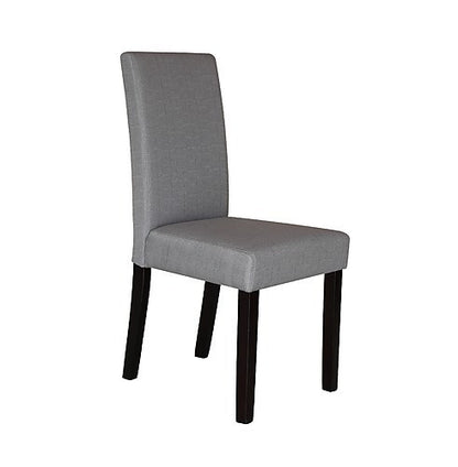 LESSATH SET OF 2 FABRIC LINEN DINING CHAIRS - LIGHT SLATE GREY