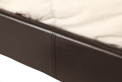 DOUBLE AROSA LEATHERETTE BED FRAME - BROWN
